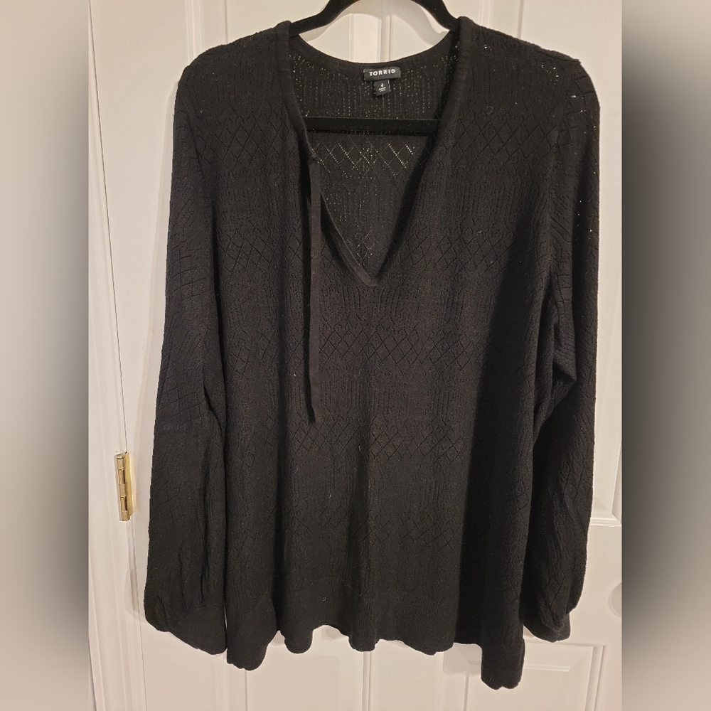 Torrid semi-sheer long sleeve top, size 4/4X